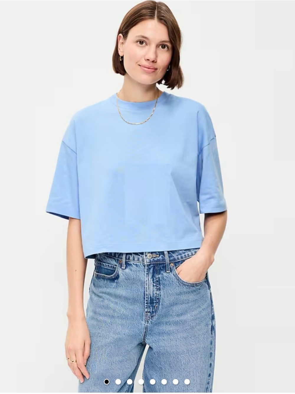 Vintage Cropped Tee in Light Blue